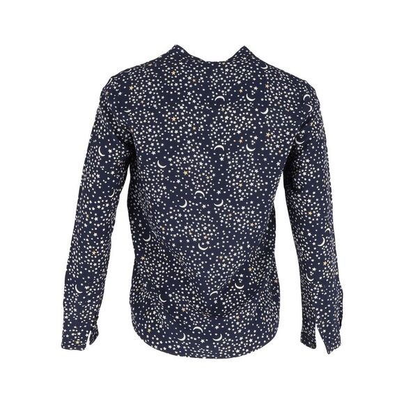 Stella McCartney Moon and Star Print Shirt in Navy Blue Silk - Picture 3 of 3